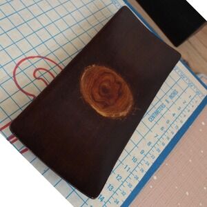 Handcrafted Curved Wood Decorative Tray Dark Brown Catchall 13.5x5.5